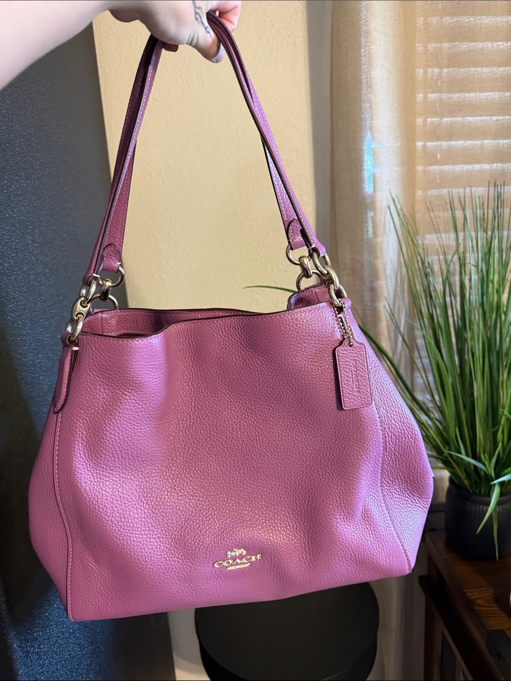 Coach Pebbled Leather Shoulder Bag